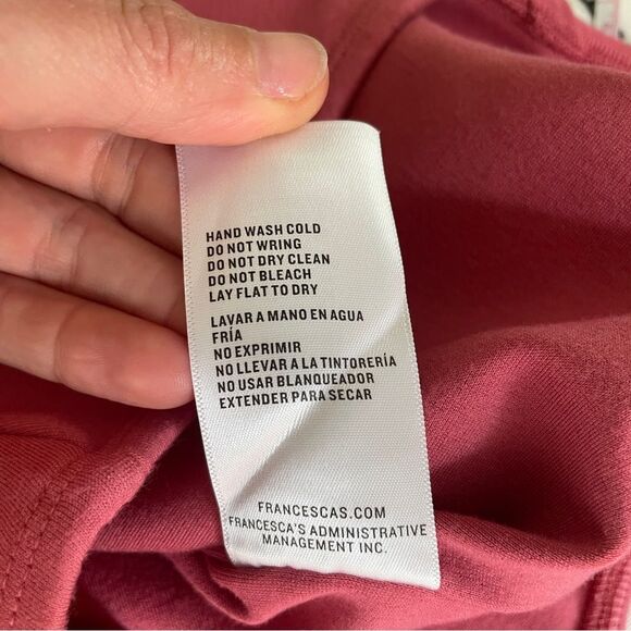 Francesca's Collections Corset Bodysuit size Small Pink Fitted Ribbed Tucked In - Picture 8 of 8